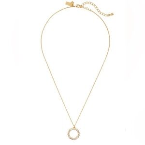 Kate Spade Full Circle Mini Pendant Necklace in Clear/ Gold